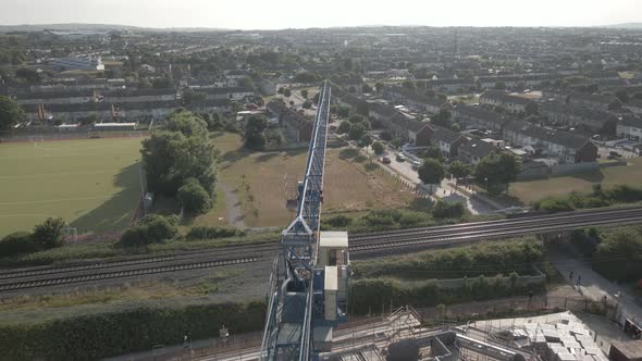 Aerial View Of A Construction Crane At The Housing Development Site In Balbriggan, Ireland. alt