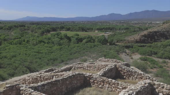 Tuzigoot National Monument From Top of Pueblo Tilt Down