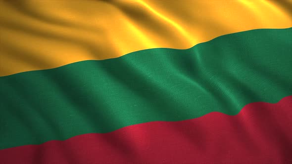 The National Flag of Lithuania Flutters in the Wind alt