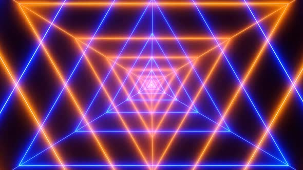 Amazing Blue Brown Color Neon Light Tunnel Animated Background alt