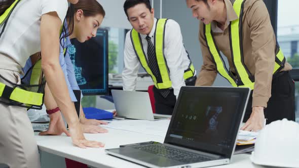 Young businesspeople group have discussion meeting and working on project together in office. alt