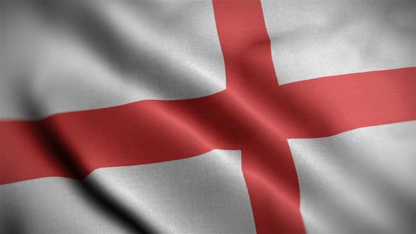 England Flag Closeup Blowing In Wind alt