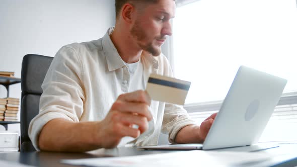 Company freelance bearded manager types yellow card number alt