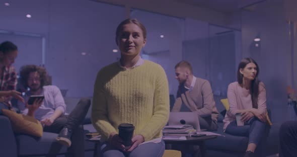 Pregnant Businesswoman Leads Creative Meeting Of Diverse Business Team In Modern Coworking Open alt