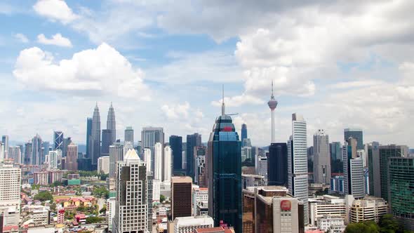Kuala Lumpur Cityscape Noon Sunshine Timelapse Skyscrapers Panorama alt