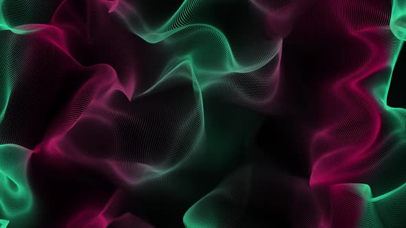 Abstract Glowing Waves Background Loop