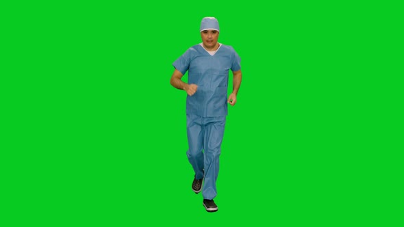 Concept Of Male Doctor In Uniform Running To Save People 