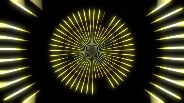 Gold Abstract Glowing Segmented Radiating Pattern Loop