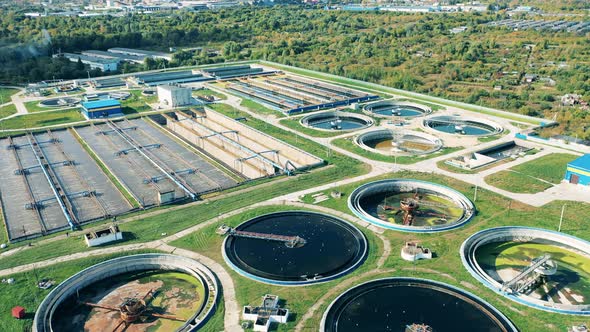 Massive Wastewater Treatment Site in a Top View alt