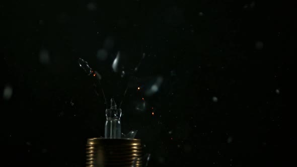 Super Slow Motion Shot of Bulb Explosion, Shooted with High Speed Cinema Camera at 2000 Fps. alt
