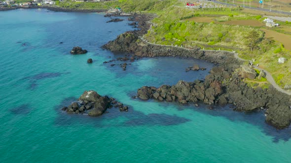 Jeju Island's sea trail. Jeju Island Olle Trail. alt