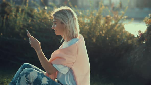 Smiling young woman  alt