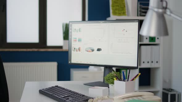 Nobody in Business Office with Professional Diagrams alt