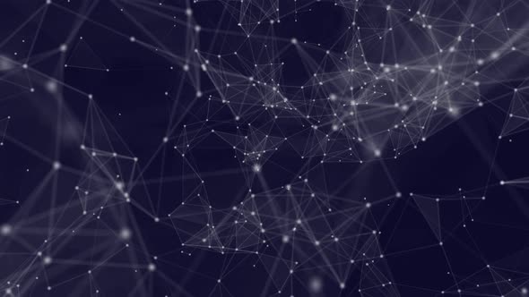 3D render of abstract Plexus black and white moving dots and lines geometrical shapes animatio alt