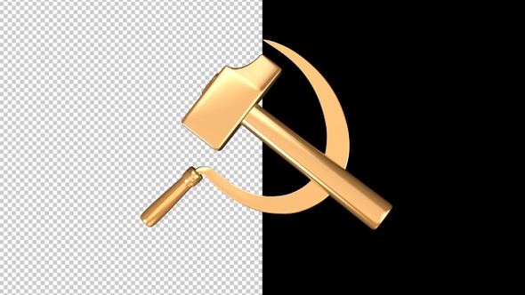 Hammer and Sickle - Gold - 4K Flying Transition