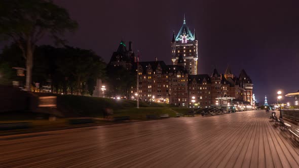 Hyperlapse of the Frontenac Castle, at night alt