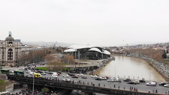 Public Service Hall And Tbilisi Tragedy Demonstration In Streets alt