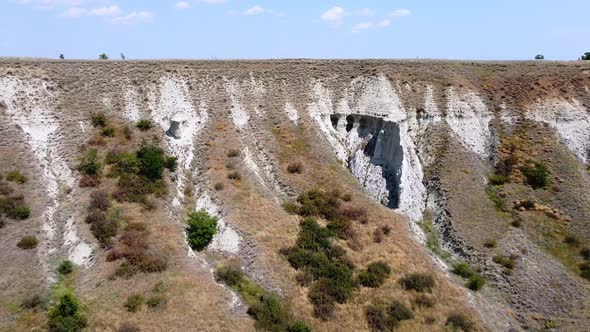 A steep hill slope, chalk mountain alt