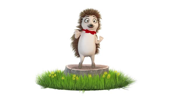 Hedgehog Dancing A Maraschino Dance on White Background alt