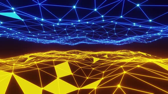 Blue And Yellow Star Dna Vj Loop Background HD alt