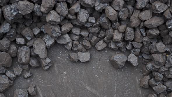 Pile of brown coal for heating