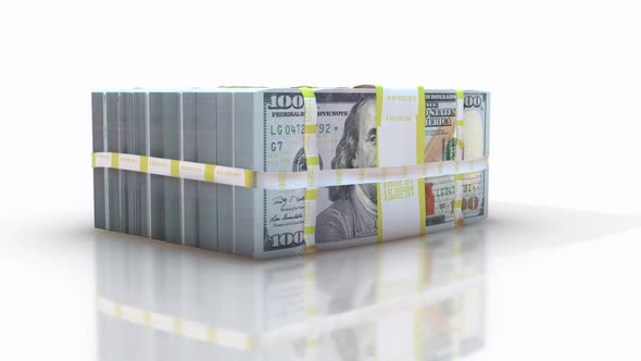 A Lot Of Usd Banknotes Collected Together In White Background V1 Hd alt