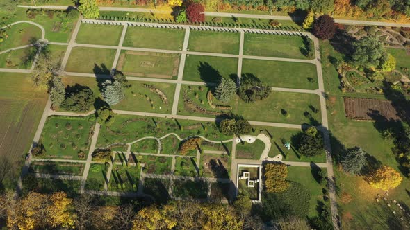 Top View of the Autumn Minsk Botanical Garden