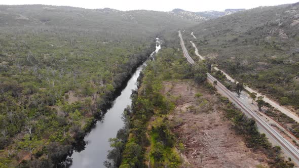 Aerial View of a Forest River in Australia