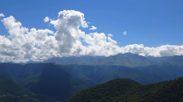 Time Lapse of Mountains Scenes with Beautiful Clouds Moving Fast in National Park Dombay