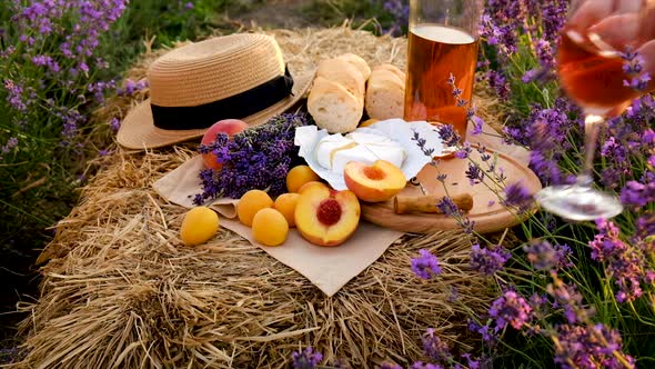 Picnic Wine in a Lavender Field alt