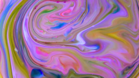 Colorful Chaos Ink Spread In Liquid Paint Turbulence Movement 27