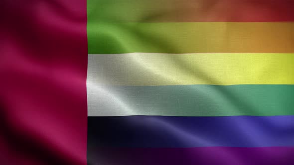 LGBT United Arab Emirates Flag Loop Background 4K