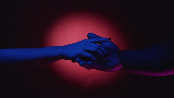 Valentines Day Diverse Love Man Woman Hand Neon alt