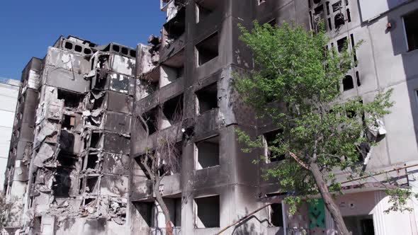 War in Ukraine  Destroyed Building in Borodyanka Bucha District alt