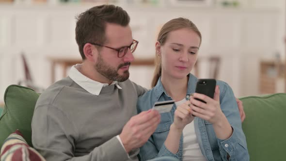 Online Shopping Payment Failure on Smartphone By Couple alt