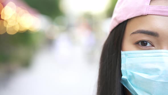 Asian woman with medical face mask