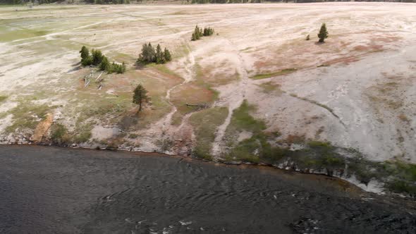 Aerial Scenery at Midway Geyser Basin in Yellowstone National Park alt