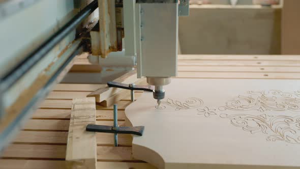 CNC Machine Processing Wood Blank