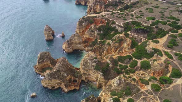 Flight Over Mountains Near Ocean Shore