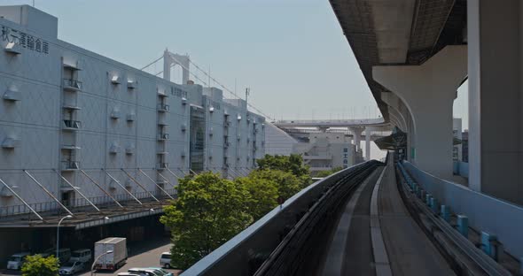 Yurikamome Transit System in Odaiba of Japan alt