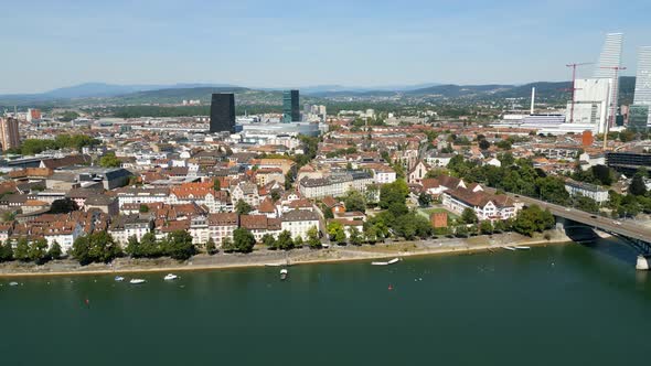 City of Basel in Switzerland From Above  Aerial View alt