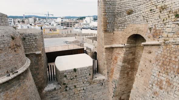 Aerial View of Eivissa Ibiza Town on the Island of Ibiza alt