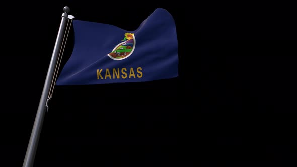Kansas State Flag  With Alpha Channel 4K alt