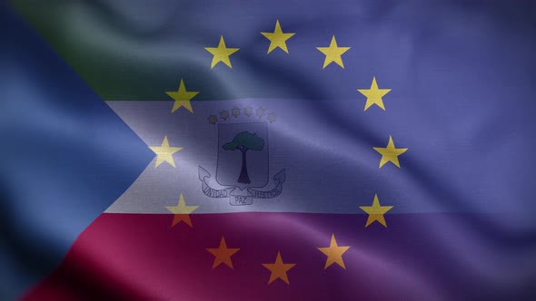 EU Equatorial Guinea Flag Loop Background 4K