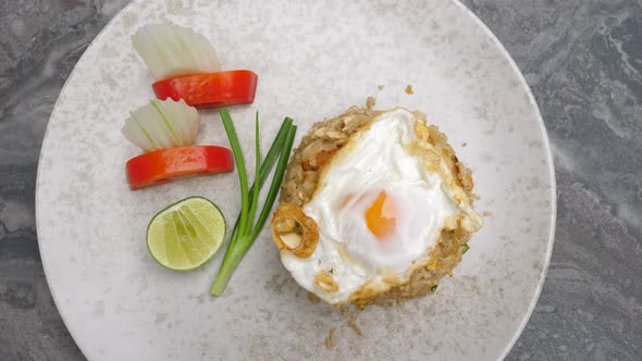 Authentic Thailand Cuisine Khao Pad Goong Thai Shrimp Fried Rice in Restaurant alt