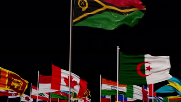 Vanuatu Flag With World Flags In Alpha Channel