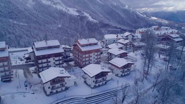 Beautiful Winter Rural Landscape From Drone