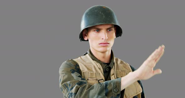 Soldier using digital screen alt