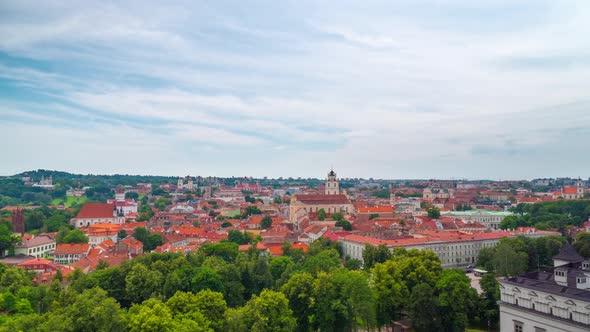 Old Town of Vilnius, Lithuania, panoramic time-lapse alt