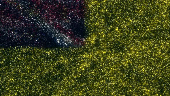 Niue Flag With Abstract Particles